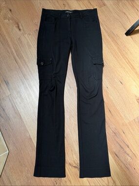 White House Black Market Knit Black Pants, cargo pockets, size 4 Tall